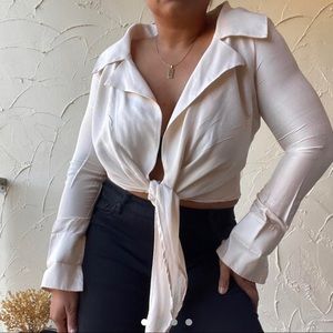 Alfred Angelo cream collared wrap top